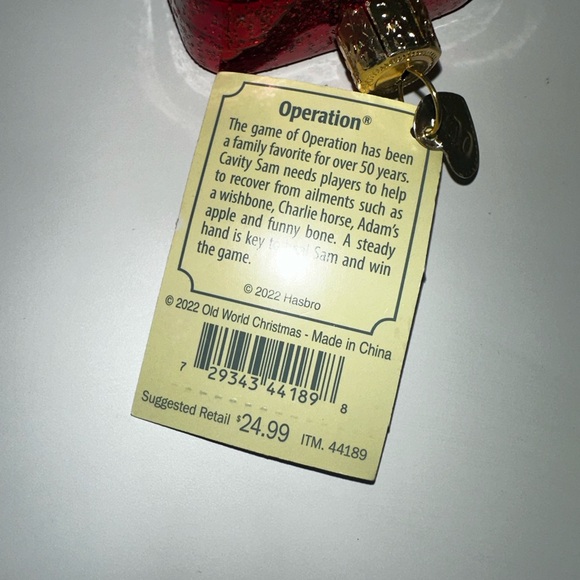 NEW Old World Christmas Operation Game Glass Ornament NWT - Picture 5 of 6